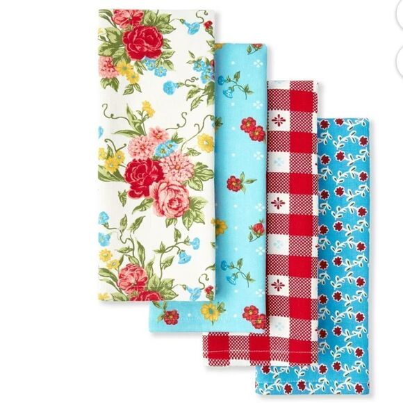 New The Pioneer Woman Sweet Rose Kitchen Towels, Set of 4: - Picture 2 of 6
